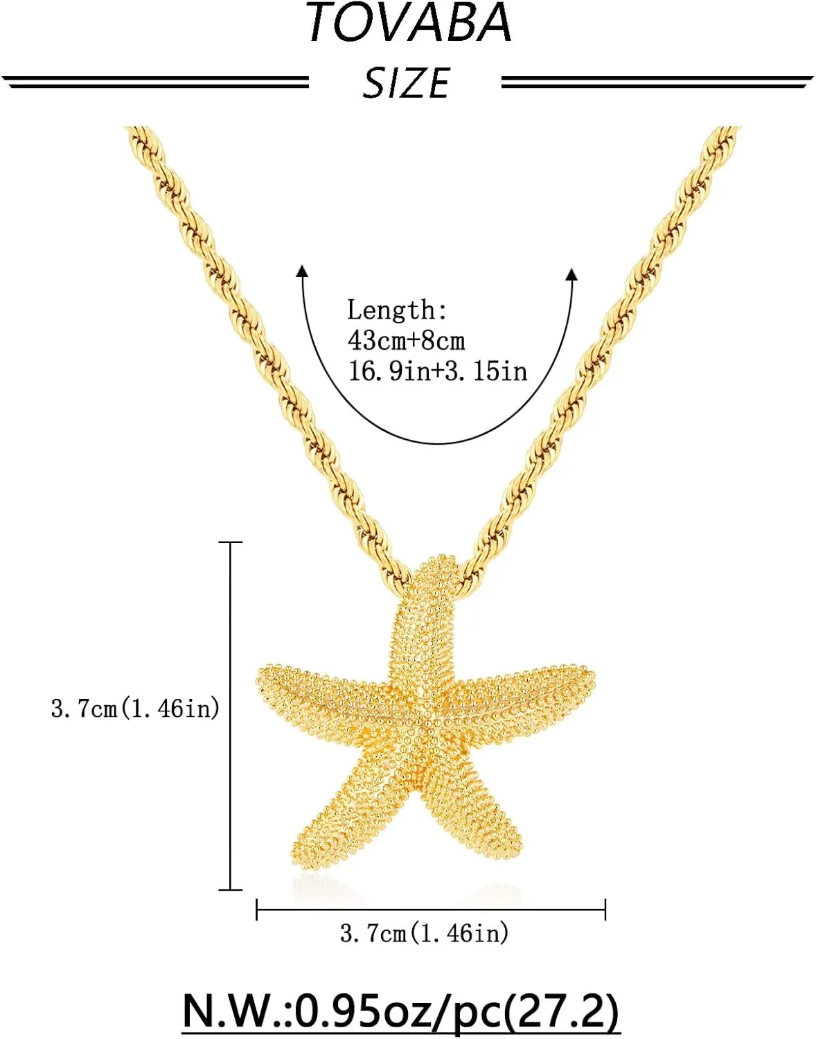 Chunky Gold Necklace Simple Starfish Shell Pendant Conch Seashell Necklace Bohemian Summer Beach Necklaces for Vacation