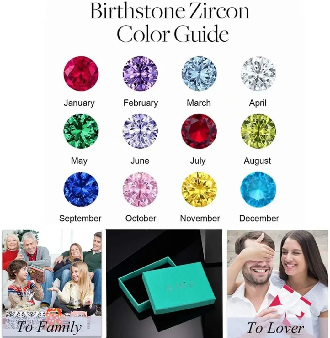 Classic Birthstone Rings for Girls Women Size 1-10 Cubic Zirconia Stainless Steel Birthday Mother's Ring Daughter Gifts Dainty Ring Jewelry