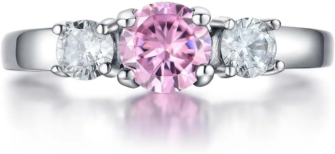 Classic Birthstone Rings for Girls Women Size 1-10 Cubic Zirconia Stainless Steel Birthday Mother's Ring Daughter Gifts Dainty Ring Jewelry