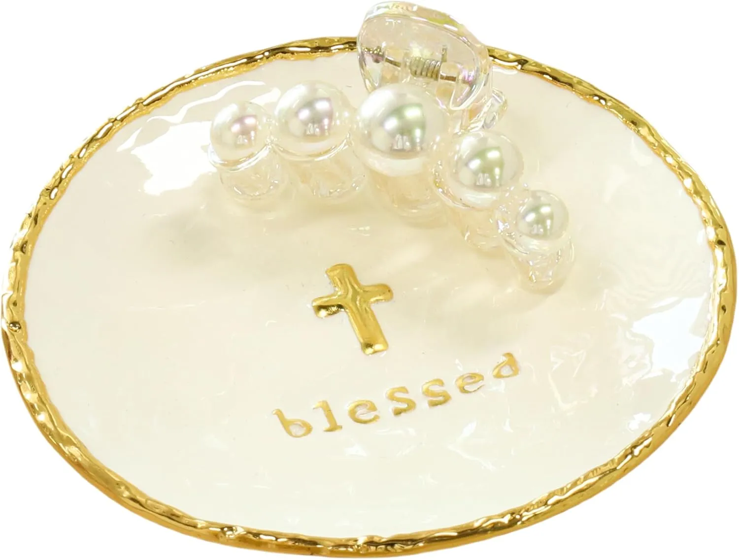 COLLECTIVE HOME - Zinc Alloy Jewelry Tray, Heavy and Durable Design, Ideal for Rings, Necklaces, and Accessories, Elegant and Functional Organizer for Home Dcor (blessed)