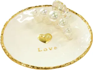 COLLECTIVE HOME - Zinc Alloy Jewelry Tray, Heavy and Durable Design, Ideal for Rings, Necklaces, and Accessories, Elegant and Functional Organizer for Home Dcor (love)