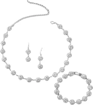COLORFUL BLING Elegant Luxury Crystal Rhinestone Necklace Earrings Bracelet Jewelry Set Wedding Bridal for Women Wedding Prom