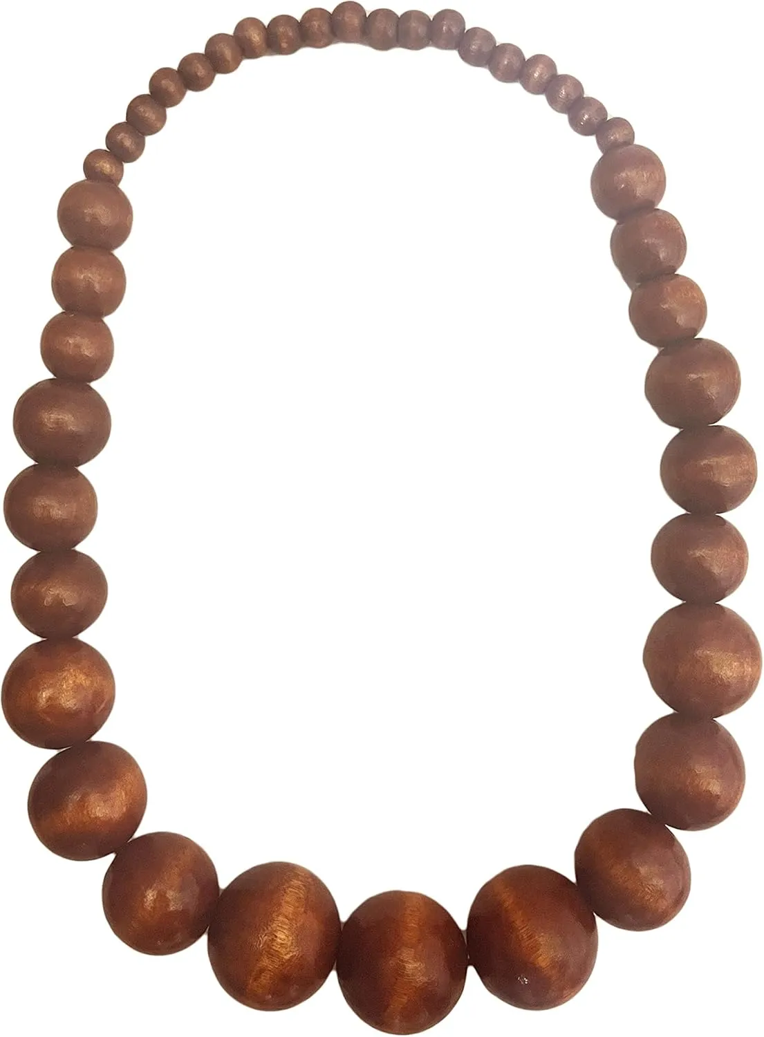 COLORFUL BLING Ethnic Chunky Natural Wood Bead Necklace for Men Women Unisex Handmade Africa Wooden Beaded Chain Strand Necklaces Statement Hip Hop Jewelry