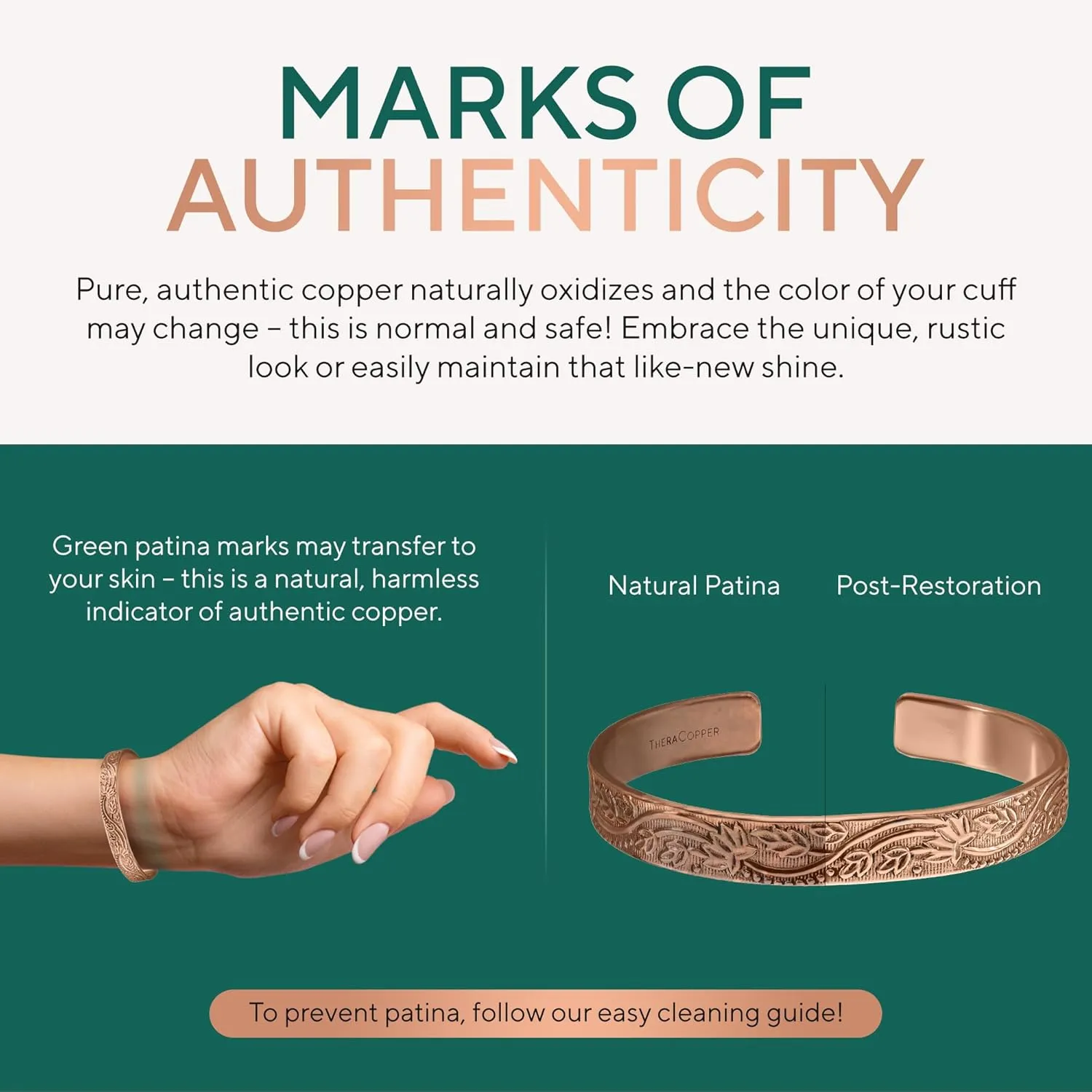Copper Bracelet for Men & Women  100% Pure Copper Bracelets  Raw, Solid & Uncoated Authentic Handmade Tibetan Bracelet Cuff Bangles