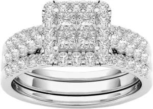 Couple Rings Inlaid Gold-Plated Jewelry Classic Zircon Ring Rings (Silver-2, 10)