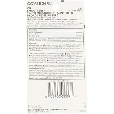 CoverGirl Smoothers SPF 21 Tinted Coverage, Fair to Light [805], 1.35 oz (Pack of 3)