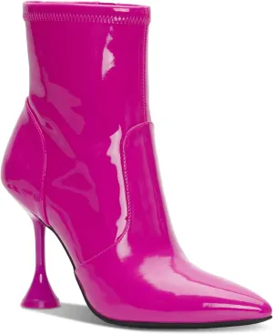 Cufflinks Inc. Womens Ibrina Faux Leather Pointed Toe Ankle Boots, Pink, 9.5 Medium