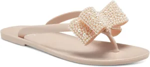 Cufflinks Inc. Women's Madena Jelly Thong Flip-Flops Medium - Pearl/Nude, 5