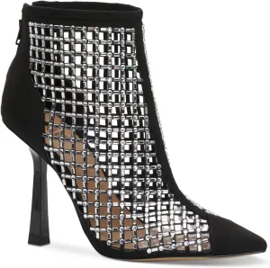 Cufflinks Inc. Women's Senalda Rhinestone Cage Ankle Boots Medium - Black, 7.5