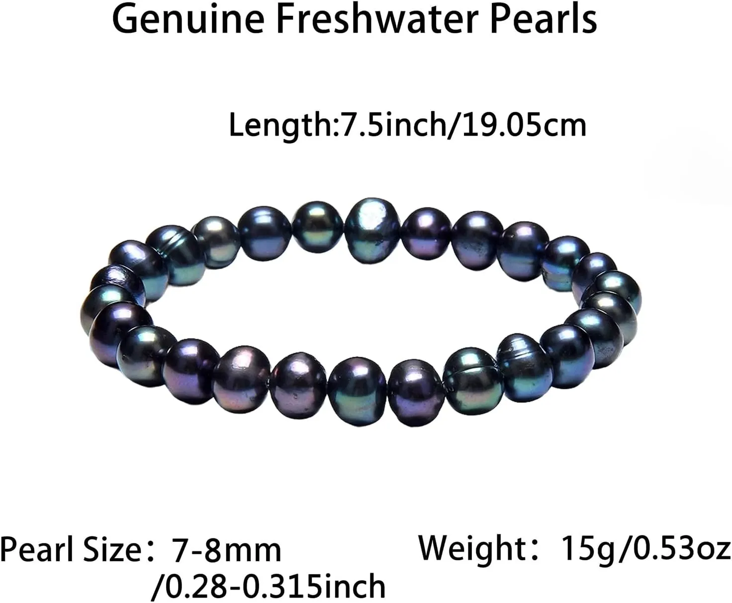Cultured Freshwater Pearl Stretch Bracelets For Women Multicolored Strand Bracelet Jewelry Gift