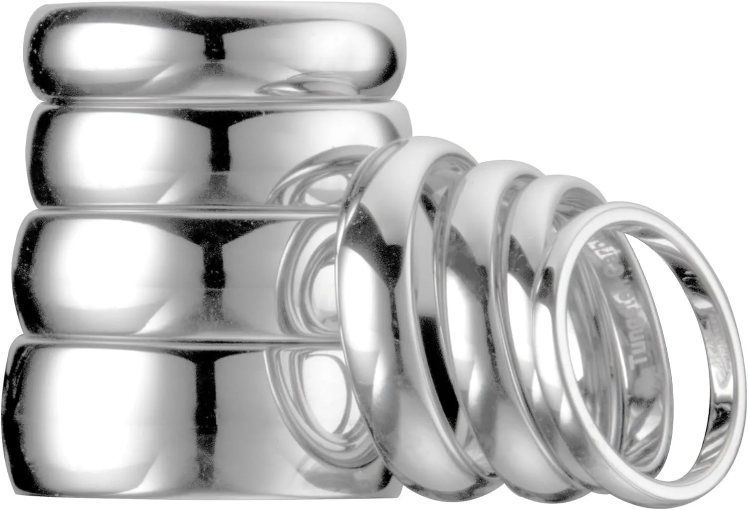 Custom Engraving Tungsten Carbide Classic Wedding Ring Polished 3mm to 10mm Band