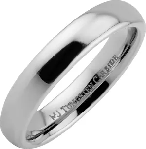 Custom Engraving Tungsten Carbide Classic Wedding Ring Polished 3mm to 10mm Band