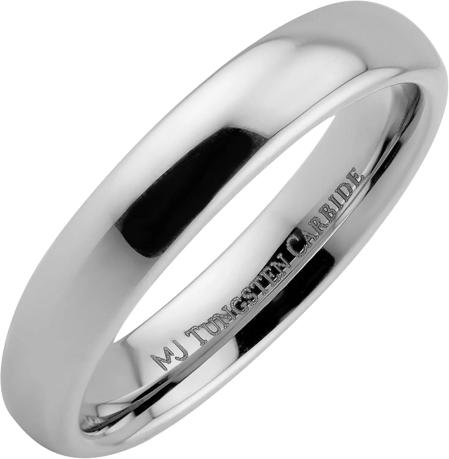 Custom Engraving Tungsten Carbide Classic Wedding Ring Polished 3mm to 10mm Band