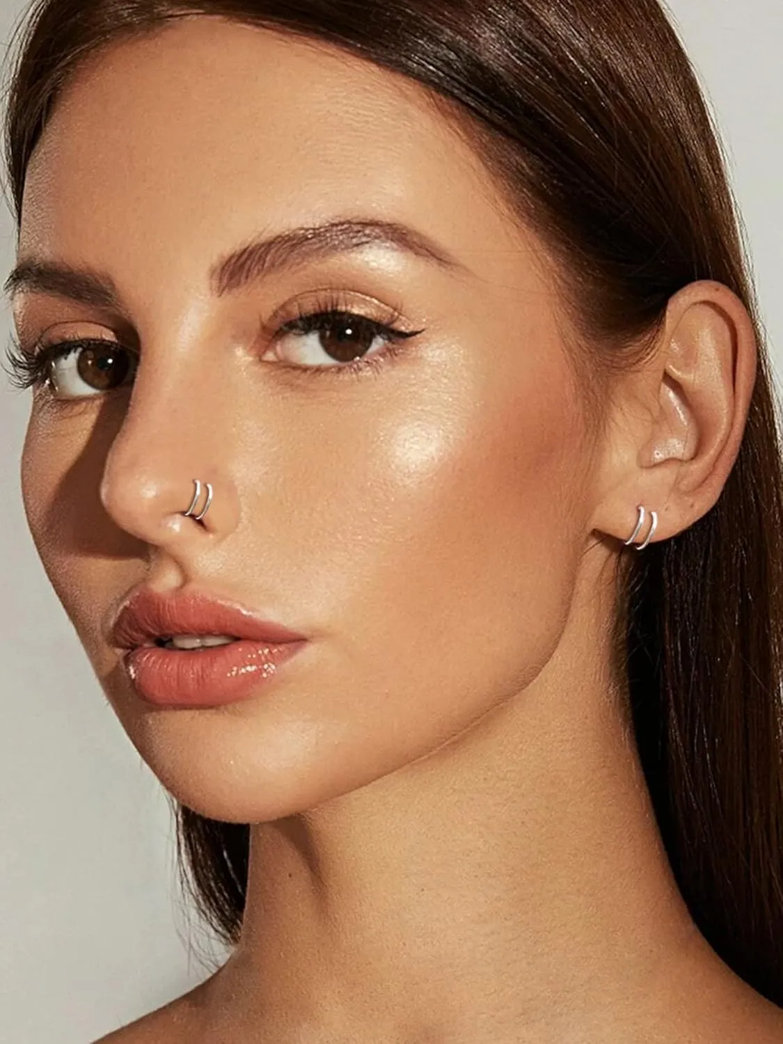 Dcfywl731 Nose Rings Hoops for Women Men Colored Twist Nose Rings Hoops for Single Piercing Nose Hoop Nostril Piercing Jewelry