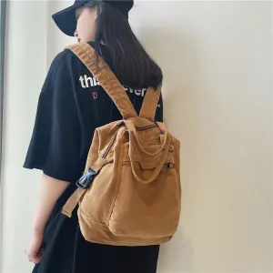 deanwangkt School Bag Student Shoulders Large Capacity Khaki Backpack Fashion Canvas Backpacks Female College Teen Computer Bag Mochila