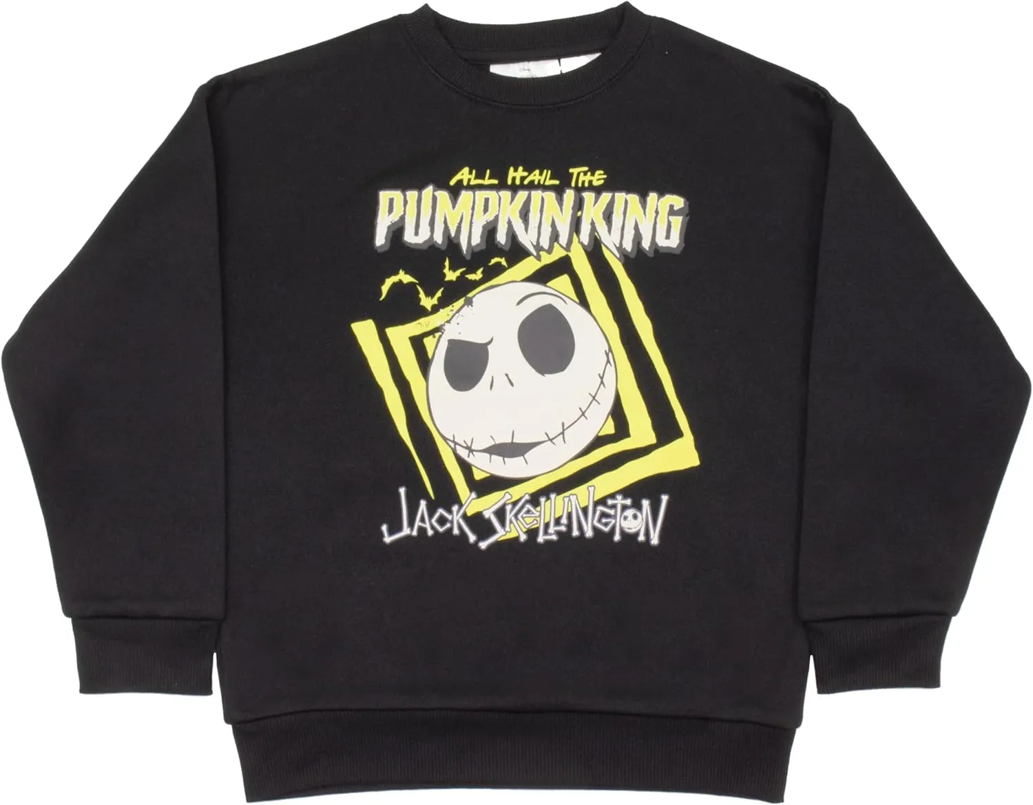 Disney Nightmare Before Christmas Boys Long Sleeve Crewneck Sweatshirt Jack Skellington - PUMPKIN KING Graphic Print Design