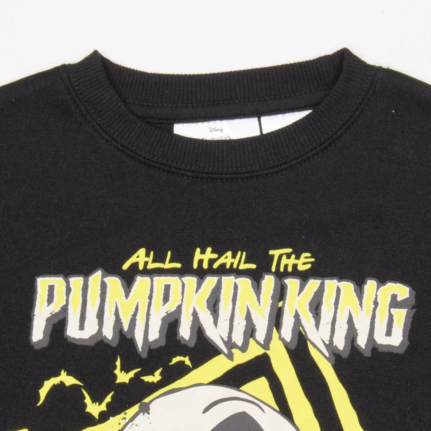 Disney Nightmare Before Christmas Boys Long Sleeve Crewneck Sweatshirt Jack Skellington - PUMPKIN KING Graphic Print Design