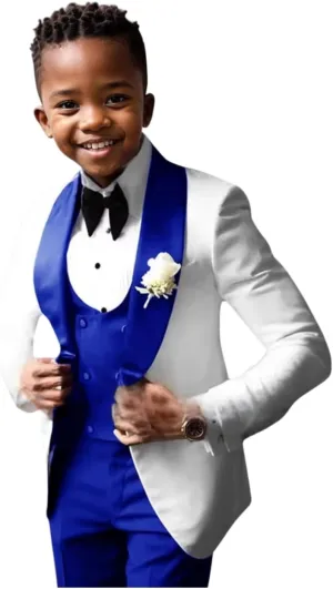 DYH Boys Suits 3 Piece Slim Fits Tuxedo Suits for Boy Formal Wear