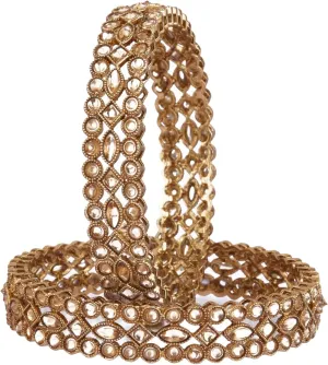 Efulgenz Bridal Wedding Indian Bollywood Kundan Rhinestone Floral Fashion Jewelry Bracelet Bangle Jewelry for Women