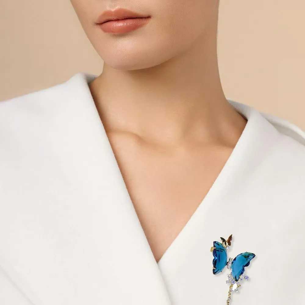 Elegant Floral Brooch Pins for Women - Stylish Personalized Design Rhinestone Lapel Pin Jewelry for Ladies Flower Sweater Scarf Coat Dress Brooches and Pins for Women