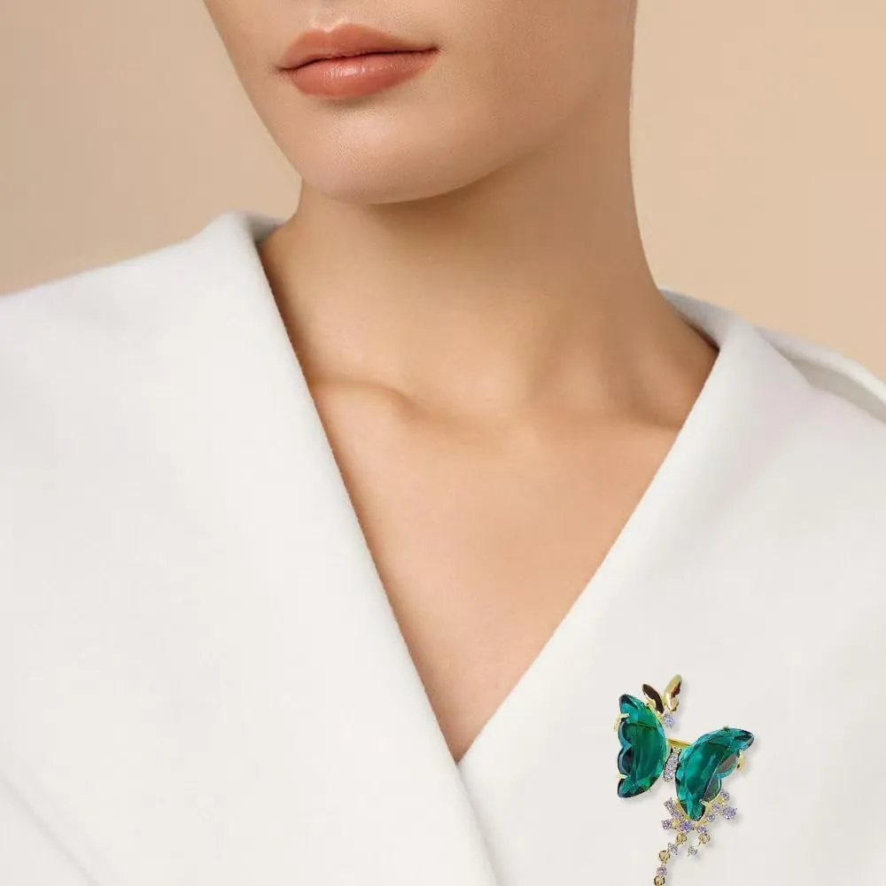 Elegant Floral Brooch Pins for Women - Stylish Personalized Design Rhinestone Lapel Pin Jewelry for Ladies Flower Sweater Scarf Coat Dress Brooches and Pins for Women