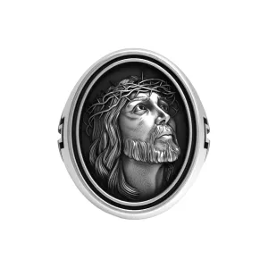 Elegant Jesus Cross Ring 925 Sterling Silver Faith-Inspired Christian Jewelry Timeless Religious Symbol Unisex Design