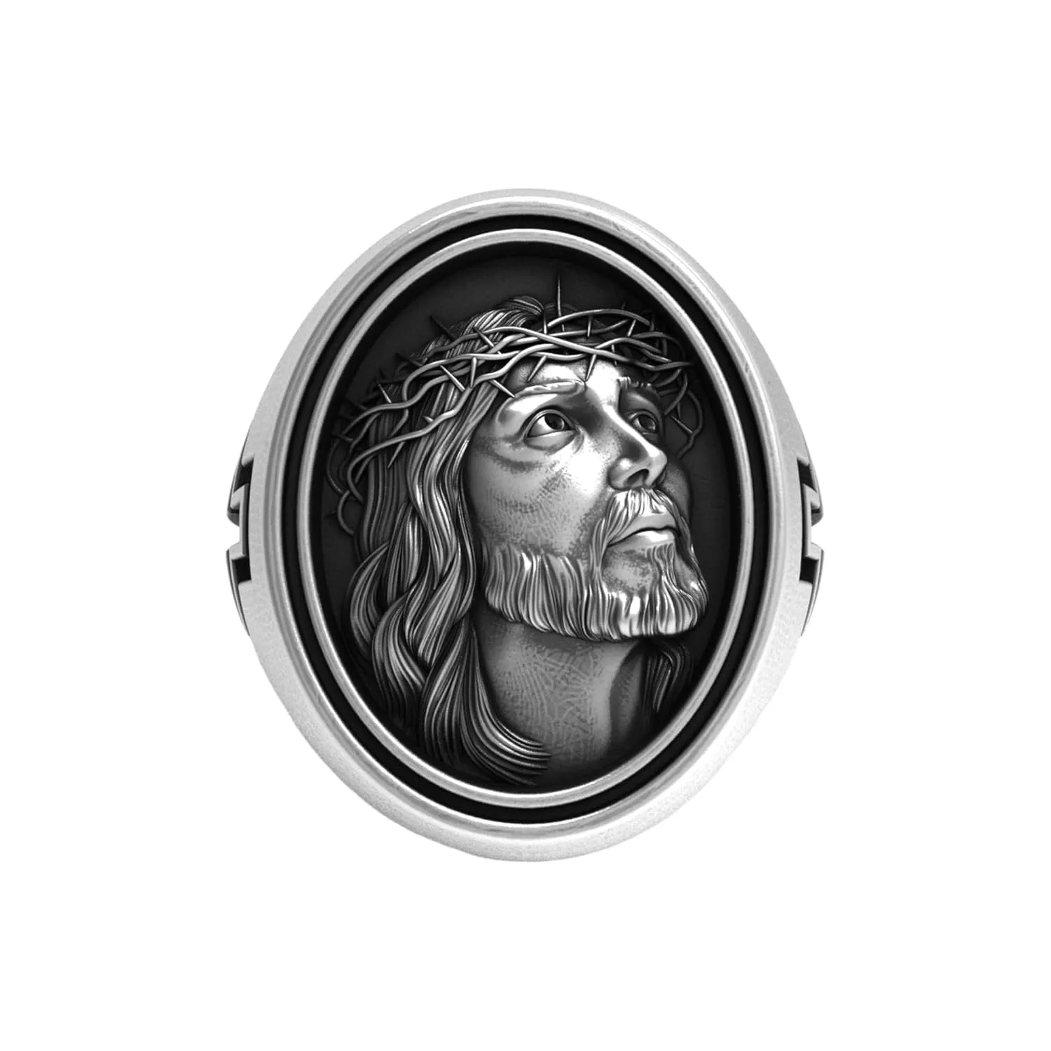 Elegant Jesus Cross Ring 925 Sterling Silver Faith-Inspired Christian Jewelry Timeless Religious Symbol Unisex Design