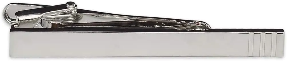 Elegant Slim Tie Clip - [Brushed Silver][2 1/4'' Wide]