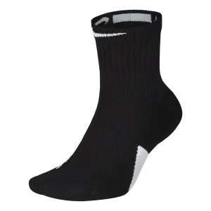 Elite Mid Basketball Socks BLACK/WHITE/WHITE