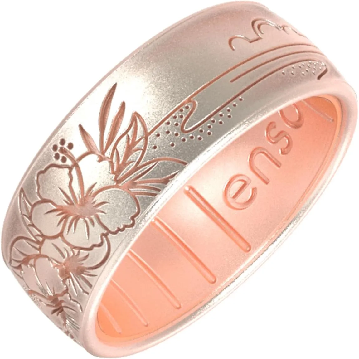 Enso Rings Etched Classic Silicone Rings - Etched Coastal Collection - Comfortable and Flexible Design