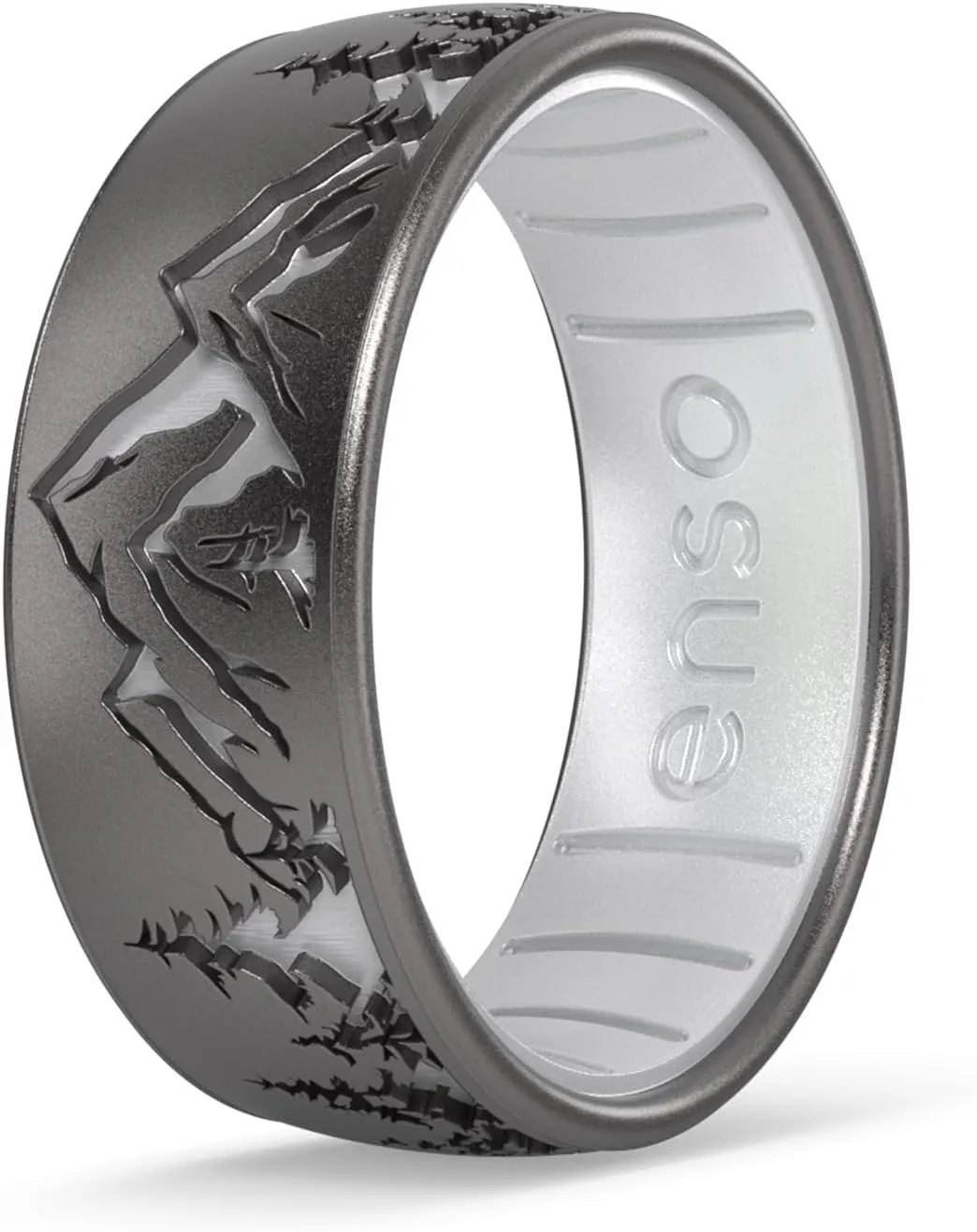 Enso Rings Etched Classic Silicone Rings - Etched Nature Collection - Comfortable and Flexible Design