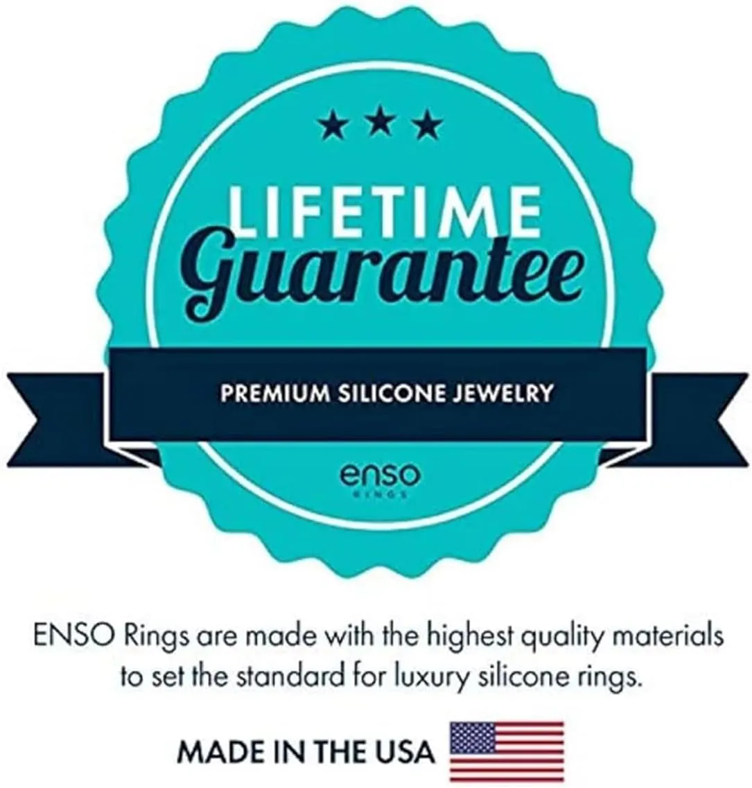 Enso Rings Etched Classic Silicone Rings - Etched Nature Collection - Comfortable and Flexible Design