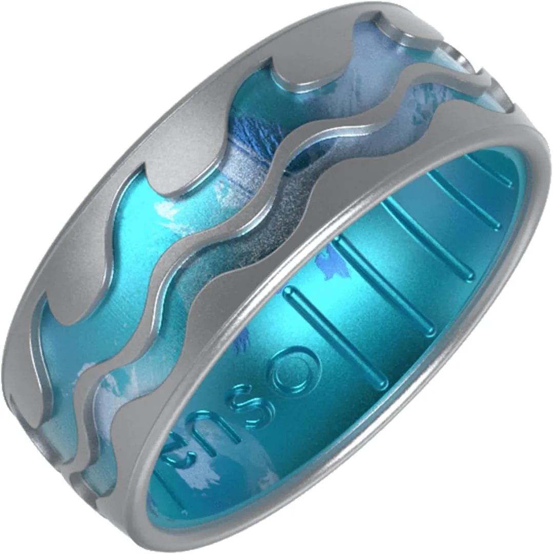 Enso Rings Etched Classic Silicone Rings - Etched Nature Collection - Comfortable and Flexible Design