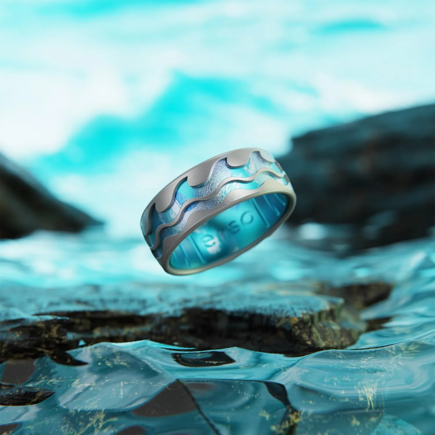 Enso Rings Etched Classic Silicone Rings - Etched Nature Collection - Comfortable and Flexible Design