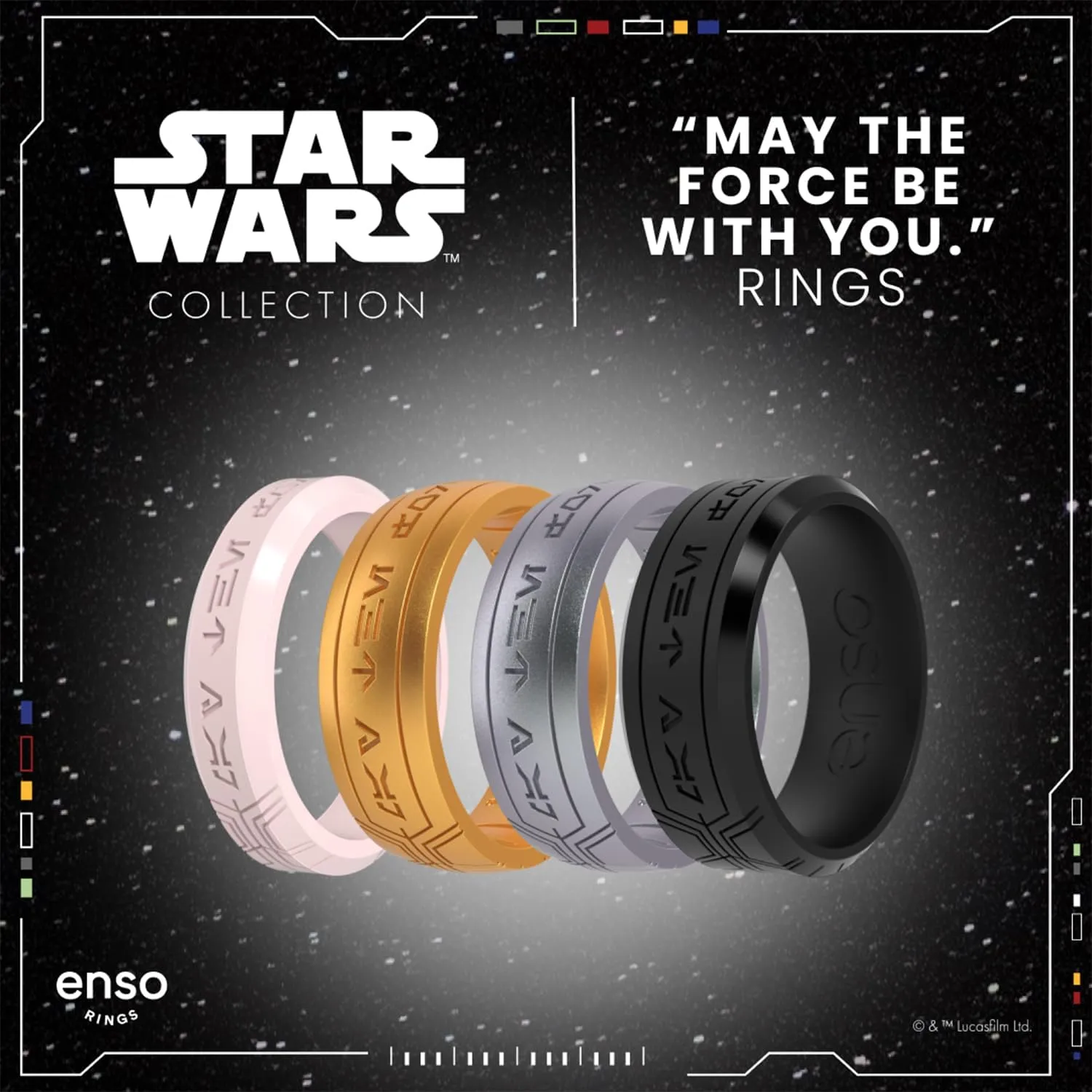 Enso Rings Etched Star Wars - Classic Silicone Ring - Comfortable and Flexible Design