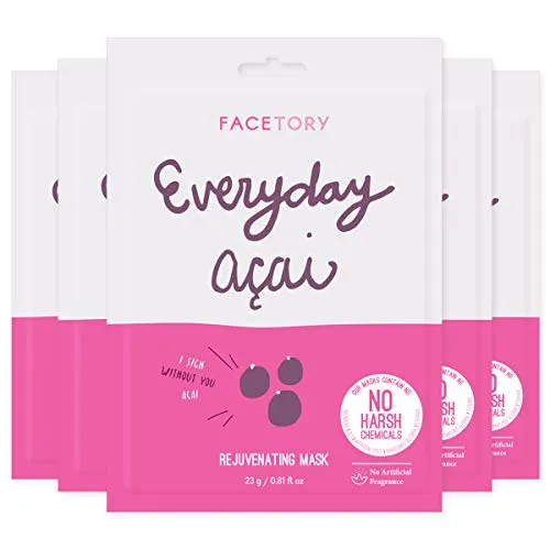 Everyday Acai Rejuvenating Mask With No Harsh Chemicals - Rejuvenating, Calming, and Balancing (Pack of 5)