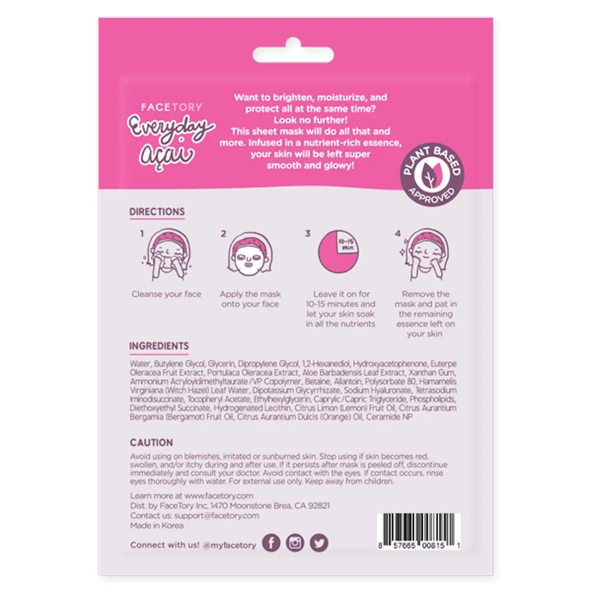 Everyday Acai Rejuvenating Mask With No Harsh Chemicals - Rejuvenating, Calming, and Balancing (Pack of 5)