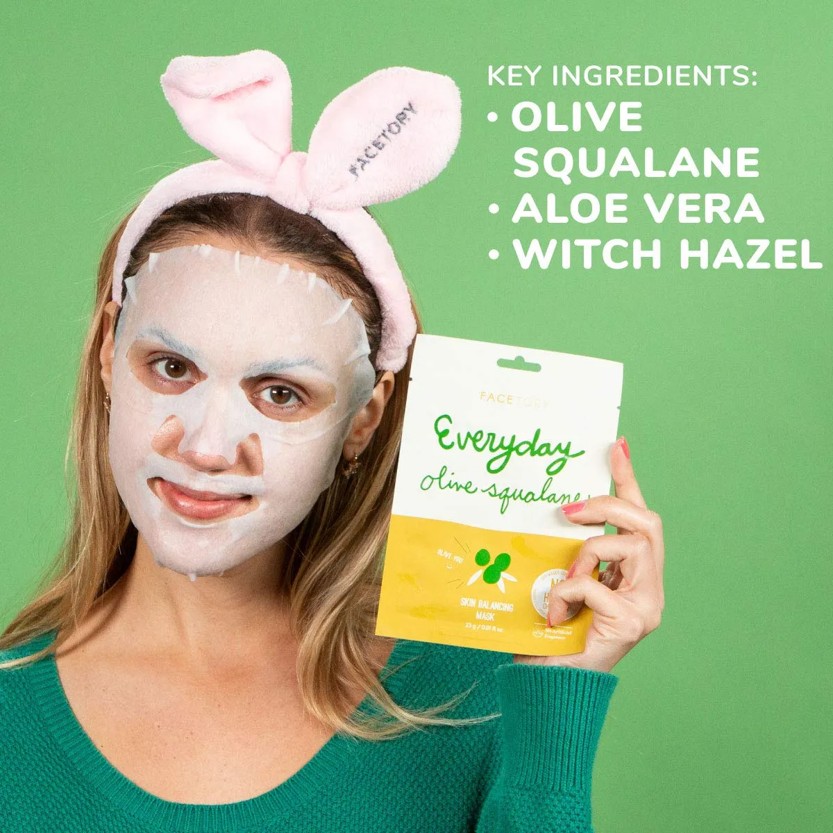 Everyday Olive Squalane Skin Balancing Mask With No Harsh Chemicals - Balancing, Rejuvenating, and Moisturizing (Pack of 5)