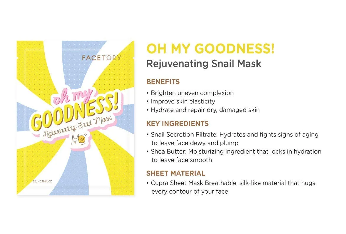 FaceTory 6 Sheet Mask Gift Set | Hydrate, Brighten, Moisturize for Glowing Skin