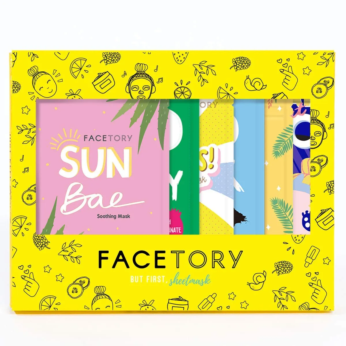 FaceTory 6 Sheet Mask Gift Set | Hydrate, Brighten, Moisturize for Glowing Skin