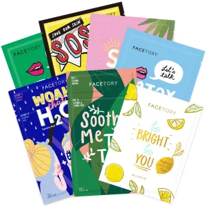 FaceTory Best of Seven Facial Masks Collection - Hydrate, Radiance Boost, Soothe, Revitalize, Nourish, Purify Skin - For All Skin Types, Made in Korea, Variety Pack of 7 Sheet Masks