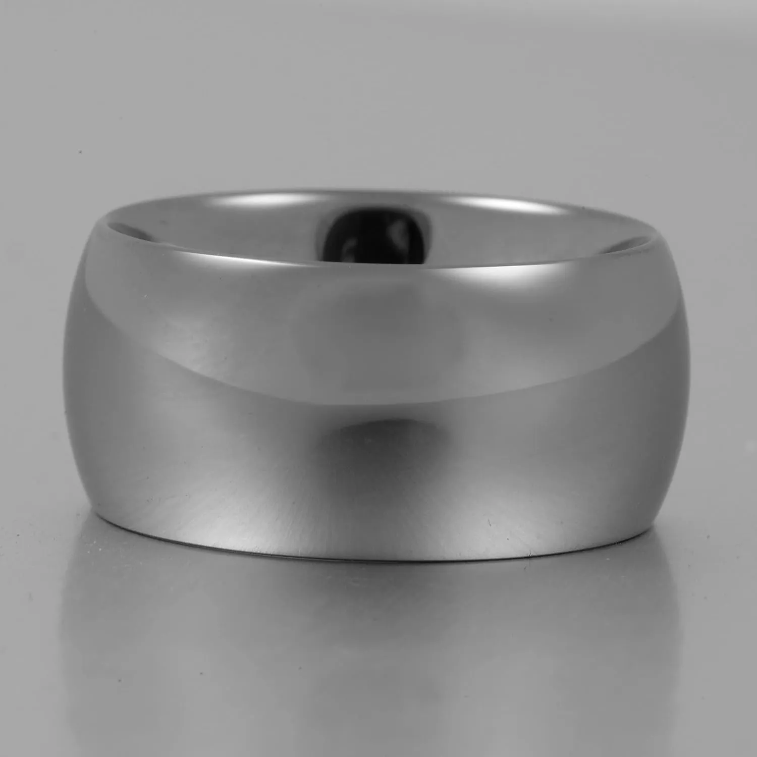 Fashion Month Mens 12mm Classic Silver Tungsten Carbide Ring Wedding Engagement Smooth Domed Wide Band High Polished