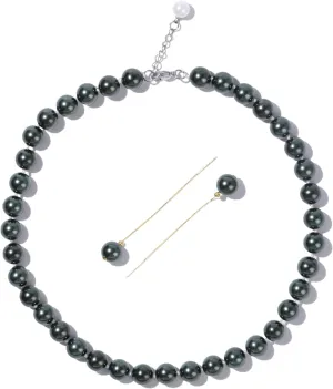 Faux Hand Knotted Glass Imitation Pearls Necklace Earring Jewelry Sets Varios colores for Women 03