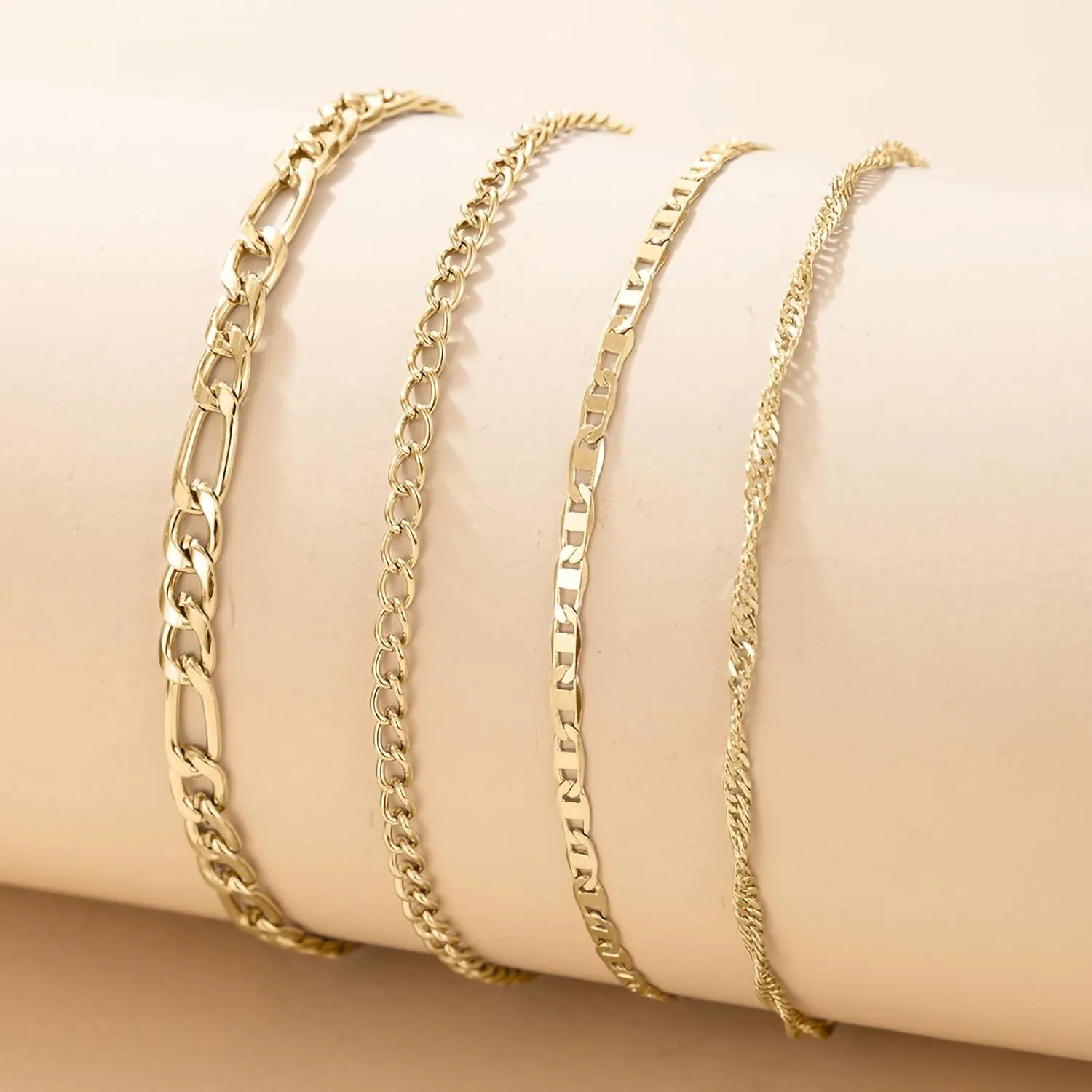 Fesciory 14K Gold Ankle Bracelets Sets For Women, Adjustable Layered Infinite Anklet, Summer Beach Butterfly Star Foot Chain Jewelry Gifts