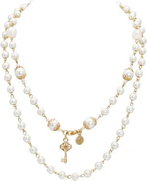 Firstmeet Vintage Imitation Pearl Choker Necklace Elegant Bridal Jewelry Set with Matching Earrings