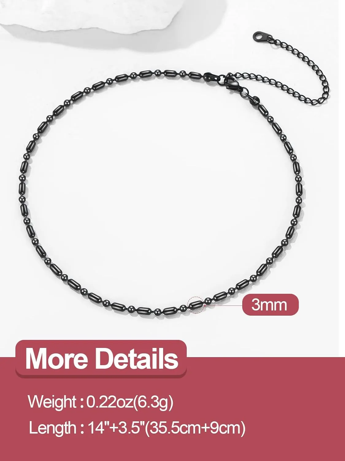 FOCALOOK Choker Necklace for Women Dainty 14K Gold Plated Double Layered Necklace Silver Black Metal Satellite Beaded Boho Choker Chain