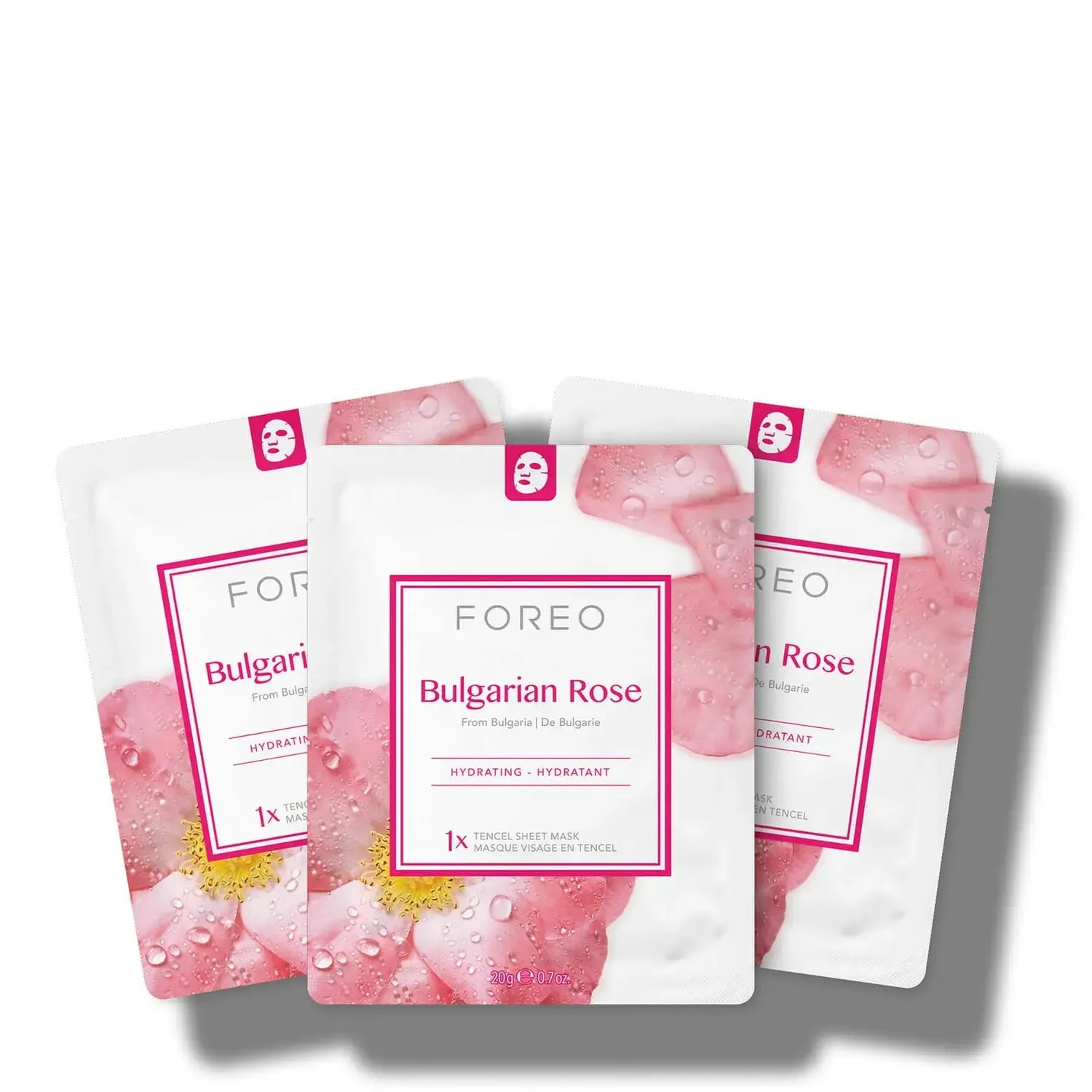 Foreo Farm to Face Bulgarian Rose Moisture-Boosting Sheet Face Mask (3 Pack)