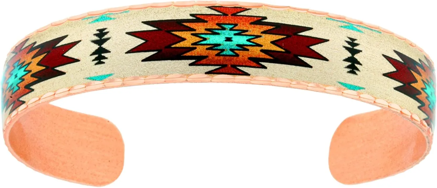 FRONT LINE JEWELRY Native American Copper Bracelets: Wolf/Bear/Horse/Zia/Pueblo/Sunflower/Butterfly/Dragonfly/Flower/Cat/Maple/Turtle