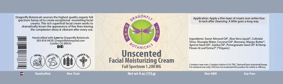 Full Spectrum Hemp CBD Face Cream: Unscented