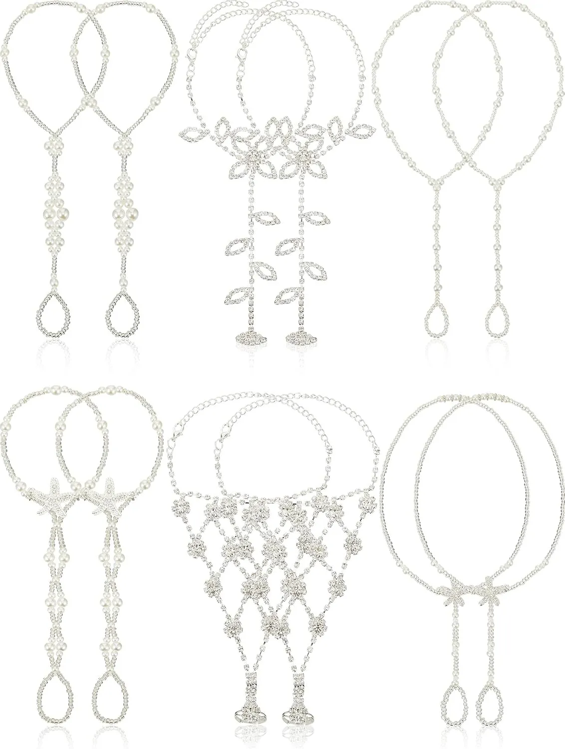 Fumete 12 Pcs Beach Barefoot Sandals Foot Jewelry Anklet Beach Wedding Foot Jewelry Toe Ring Anklet Bracelet Anklet Chain for Women